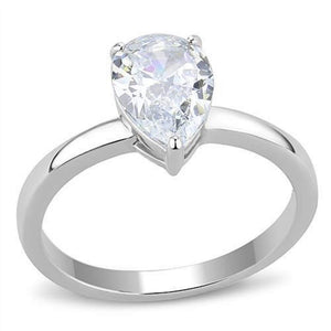 WildKlass Stainless Steel Ring High Polished Women AAA Grade CZ Clear-WildKlass Jewelry