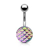 Casted Steel Fish Scale 316L Surgical Steel WildKlass Belly Button Navel Rings-WildKlass Jewelry
