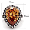 WildKlass Stainless Steel Ring IP Dark Brown (IP Coffee) Women AAA Grade CZ Champagne-WildKlass Jewelry