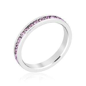 WildKlass Stylish Stackables with Lavender Crystal Ring-WildKlass Jewelry