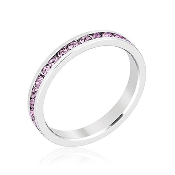 WildKlass Stylish Stackables with Lavender Crystal Ring-WildKlass Jewelry