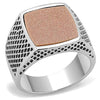 WildKlass Stainless Steel Ring High Polished Men Semi-Precious Siam-WildKlass Jewelry