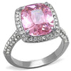 WildKlass Stainless Steel Ring High Polished (no Plating) Women AAA Grade CZ Rose-WildKlass Jewelry