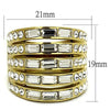 WildKlass Stainless Steel Ring IP Gold Women Top Grade Crystal Clear-WildKlass Jewelry