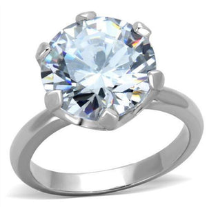 WildKlass Stainless Steel Ring High Polished (no Plating) Women AAA Grade CZ Clear-WildKlass Jewelry