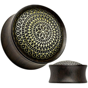 Lattice Pattern Ebony Wood Saddle Plug-WildKlass Jewelry