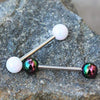 316L Stainless WildKlass Steel Barbell with UV Acrylic Mystic Aurora Balls-WildKlass Jewelry