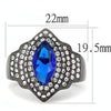 WildKlass Stainless Steel Ring IP Light Black (IP Gun) Women Synthetic Sapphire-WildKlass Jewelry