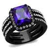 WildKlass Stainless Steel Ring IP Women AAA Grade CZ Tanzanite-WildKlass Jewelry