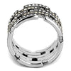 WildKlass Stainless Steel Ring High Polished Women Top Grade Crystal Multi Color-WildKlass Jewelry