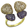 WildKlass Stainless Steel Ring IP Gold Women AAA Grade CZ Multi Color-WildKlass Jewelry