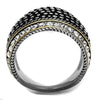 WildKlass Stainless Steel Ring Two-Tone IP Gold Women Top Grade Crystal Clear-WildKlass Jewelry