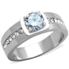 WildKlass Stainless Steel Ring High Polished (no Plating) Men AAA Grade CZ Clear-WildKlass Jewelry