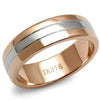 WildKlass Stainless Steel Ring Two-Tone IP Rose Gold Men-WildKlass Jewelry