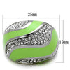 WildKlass Stainless Steel Ring High Polished (no Plating) Women Top Grade Crystal Clear-WildKlass Jewelry