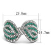 WildKlass Stainless Steel Ring High Polished Women Top Grade Crystal Emerald-WildKlass Jewelry