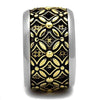 WildKlass Stainless Steel Ring Two-Tone IP Gold Men Epoxy Jet-WildKlass Jewelry