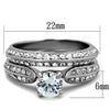 WildKlass Stainless Steel Ring High Polished (no Plating) Women AAA Grade CZ Clear-WildKlass Jewelry