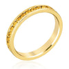 WildKlass Stylish Stackables Yellow Crystal Gold Ring-WildKlass Jewelry