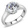 WildKlass Stainless Steel Ring High Polished Women AAA Grade CZ Clear-WildKlass Jewelry