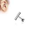 5 Opal Set 2mm x 10mm Bar 316L Surgical Steel WildKlass Cartilage/Tragus Barbell-WildKlass Jewelry