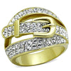WildKlass Stainless Steel Ring Two-Tone IP Gold Women Top Grade Crystal Clear-WildKlass Jewelry