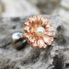 Rose Gold Plated Sweat Pearl Daisy WildKlass Cartilage Earring-WildKlass Jewelry