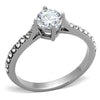 WildKlass Stainless Steel Pave Ring High Polished (no Plating) Women AAA Grade CZ Clear-WildKlass Jewelry