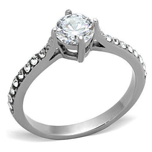 WildKlass Stainless Steel Pave Ring High Polished (no Plating) Women AAA Grade CZ Clear-WildKlass Jewelry