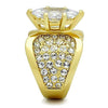 WildKlass Stainless Steel Pave Ring IP Gold Women AAA Grade CZ Clear-WildKlass Jewelry