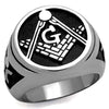 WildKlass Stainless Steel Ring High Polished Men Epoxy Jet-WildKlass Jewelry