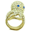 WildKlass Stainless Steel Ring IP Gold Women Top Grade Crystal Multi Color-WildKlass Jewelry