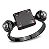 WildKlass Stainless Steel Ring IP Light Black (IP Gun) Women Synthetic Gray-WildKlass Jewelry
