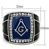 WildKlass Stainless Steel Ring High Polished (no Plating) Men Top Grade Crystal Clear-WildKlass Jewelry