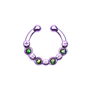 Colorline Aurea Sparkle WildKlass Fake Septum Clip-On Ring-WildKlass Jewelry