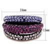 WildKlass Stainless Steel Ring IP Black Women Top Grade Crystal Multi Color-WildKlass Jewelry
