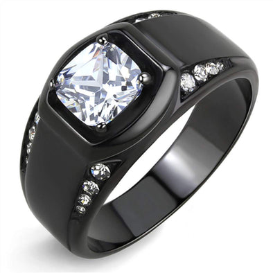 WildKlass Stainless Steel Ring IP Men AAA Grade CZ Clear-WildKlass Jewelry