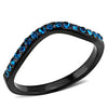 WildKlass Stainless Steel Ring IP Women Top Grade Crystal Blue Zircon-WildKlass Jewelry