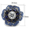 WildKlass Stainless Steel Ring IP Light Black (IP Gun) Women AAA Grade CZ Clear-WildKlass Jewelry