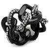 WildKlass Stainless Steel Ring IP Black Women Top Grade Crystal Black Diamond-WildKlass Jewelry