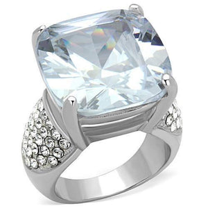 WildKlass Stainless Steel Ring High Polished (no Plating) Women AAA Grade CZ Clear-WildKlass Jewelry