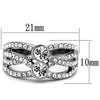 WildKlass Stainless Steel Ring High Polished (no Plating) Women Top Grade Crystal Clear-WildKlass Jewelry