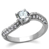 WildKlass Stainless Steel Ring High Polished (no Plating) Women AAA Grade CZ Clear-WildKlass Jewelry