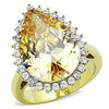 WildKlass Stainless Steel Ring Two-Tone IP Gold Women AAA Grade CZ Champagne-WildKlass Jewelry