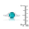 WildKlass 1.8ct Aqua CZ Rhodium Plated Cushion Classic Statement Ring-WildKlass Jewelry