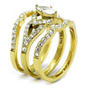 WildKlass Stainless Steel Ring IP Gold Women AAA Grade CZ Clear-WildKlass Jewelry