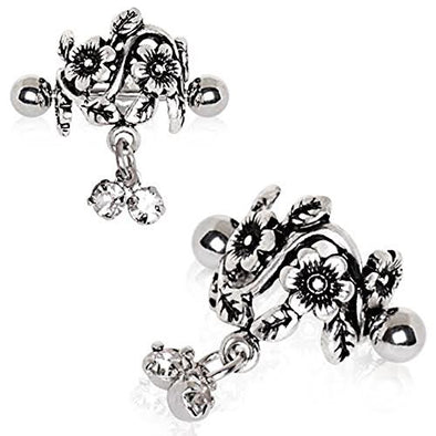 316L Stainless Steel Antique Floral WildKlass Cartilage Cuff Earring-WildKlass Jewelry