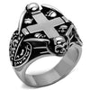 WildKlass Stainless Steel Ring High Polished Men Epoxy Jet-WildKlass Jewelry