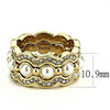 WildKlass Stainless Steel Ring IP Gold Women Synthetic White-WildKlass Jewelry