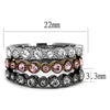 WildKlass Stainless Steel Ring IP Light Black & IP Light Coffee Women Top Grade Crystal Multi Color-WildKlass Jewelry